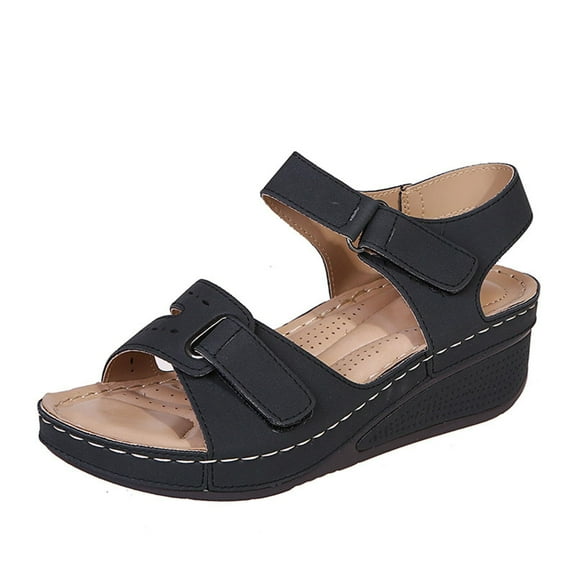 LKJYER Sandals Women Dressy Summer Flat Comfortable Womens Orthotic Slides Comfort Plantar Fasciitis Arch Support Slip on Flat Sandals Ladies Soft Fashion Slippers Flip Flops