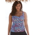 thumbnail image 1 of Swimsuits For All Women's Plus Size Ruched Twist Front Tankini Top 20 Purple Snake, 1 of 5