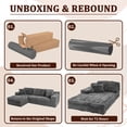 thumbnail image 3 of Vineego 110" L Shaped Modular Sectional Sofa 3 Seat Cloud Sectional Couch with Deep Seat Upholstered Boneless Couches for Living Room,Gray, 3 of 8