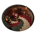 thumbnail image 2 of Festive Christmas Round Rug, Non-Slip Living Room Sofa Foot Cushion, Soft Area Mat for Bedroom Kitchen Holiday Home，23.6in, 2 of 5