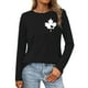 thumbnail image 1 of MHFRRA Camiseta de Manga Larga para Mujer con La Bandera del Día de Canadá y La Hoja de Arce Canadiense. Negro, 1 of 3