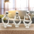 thumbnail image 3 of Thinking Skeleton Statue Resin Skull Figurine, Gothic Halloween Skeleton Decor for Desk, Bookshelf, Tabletop, Home, Office, Halloween Party Decoration, 3 of 5