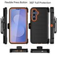 thumbnail image 2 of Galaxy S25 FE 5G Case,Takfox Samsung S25 FE Holster Phone Case with Built-in Screen Protector Swivel Belt Clip [3 Layers] Heavy Duty Full Body Protection Shockproof Kickstand Cover -Black/Orange, 2 of 8