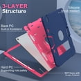 thumbnail image 3 of Dteck Case for iPad Air 13 inch 2025/2024,Shockproof Silicone + PC 3-Layer Protection Kickstand Case Heavy Duty Cover for iPad Air 13-in. M3/M2,Navy+Rose, 3 of 7