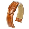 thumbnail image 2 of Hirsch Rivetta Leather Watch Strap - Golden Brown - L - 20mm - Shiny Silver Buckle, 2 of 9