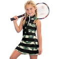 thumbnail image 2 of Y-Sunset Girls Tennis Dress 1/4 Zip Golf Outfit Built-in Bra & Shorts Pickleball Athletic Dress Workout Pockets 4-15Y, 2 of 6