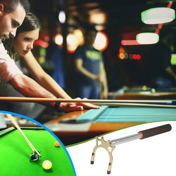 Soporte telescópico de taco de piscina de acero inoxidable | Bastidor de soporte de taco retráctil ajustable | Accesorio de billar portátil | Altura personalizable | Se adapta a la mayoría de los