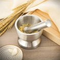 thumbnail image 2 of Stainless Steel Mortar and Pestle Sets,Mortar and Pestle Stainless Steel Spice Grinder Pill Crusher with Lid for Kitchen, 2 of 4