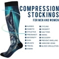 thumbnail image 4 of Coolnut Fierce Wolf Compression Socks Women Men Knee High Stockings for Sports, Running, Travel 1Pair Gift, 4 of 7
