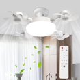 thumbnail image 1 of Luz De Ventilador De Techo, Lámpara De Ventilador Pequeña 3 Velocidades De Viento Para Oficina De Garaje Para Casquillo E26 E27, 1 of 7