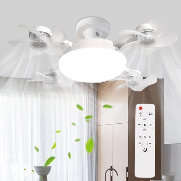 Luz De Ventilador De Techo, Lámpara De Ventilador Pequeña 3 Velocidades De Viento Para Oficina De Garaje Para Casquillo E26 E27