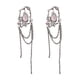 thumbnail image 4 of Pendientes largos con forma de aguja de plata S925 con forma geométrica irregular y huecos, pendientes con borlas y personalidad, 4 of 4