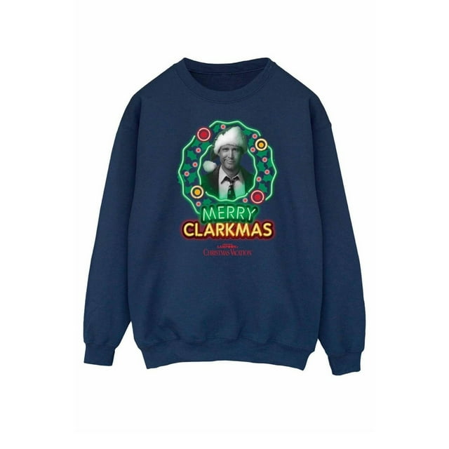 National Lampoon's Christmas Vacation Mens Greyscale Clarkmas Christmas Sweatshirt