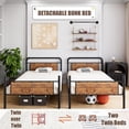thumbnail image 3 of Metal Bunk Bed Twin Over Twin Heavy Duty Twin Size Convertible Bunk Bed with Guardrail & Ladders, Noise Free, No Box Spring Needed, Vintage Black, 3 of 5