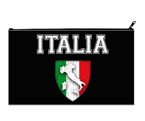 Italia Italy Italian Flag Pencil Pen Organizer Zipper Pouch Case 