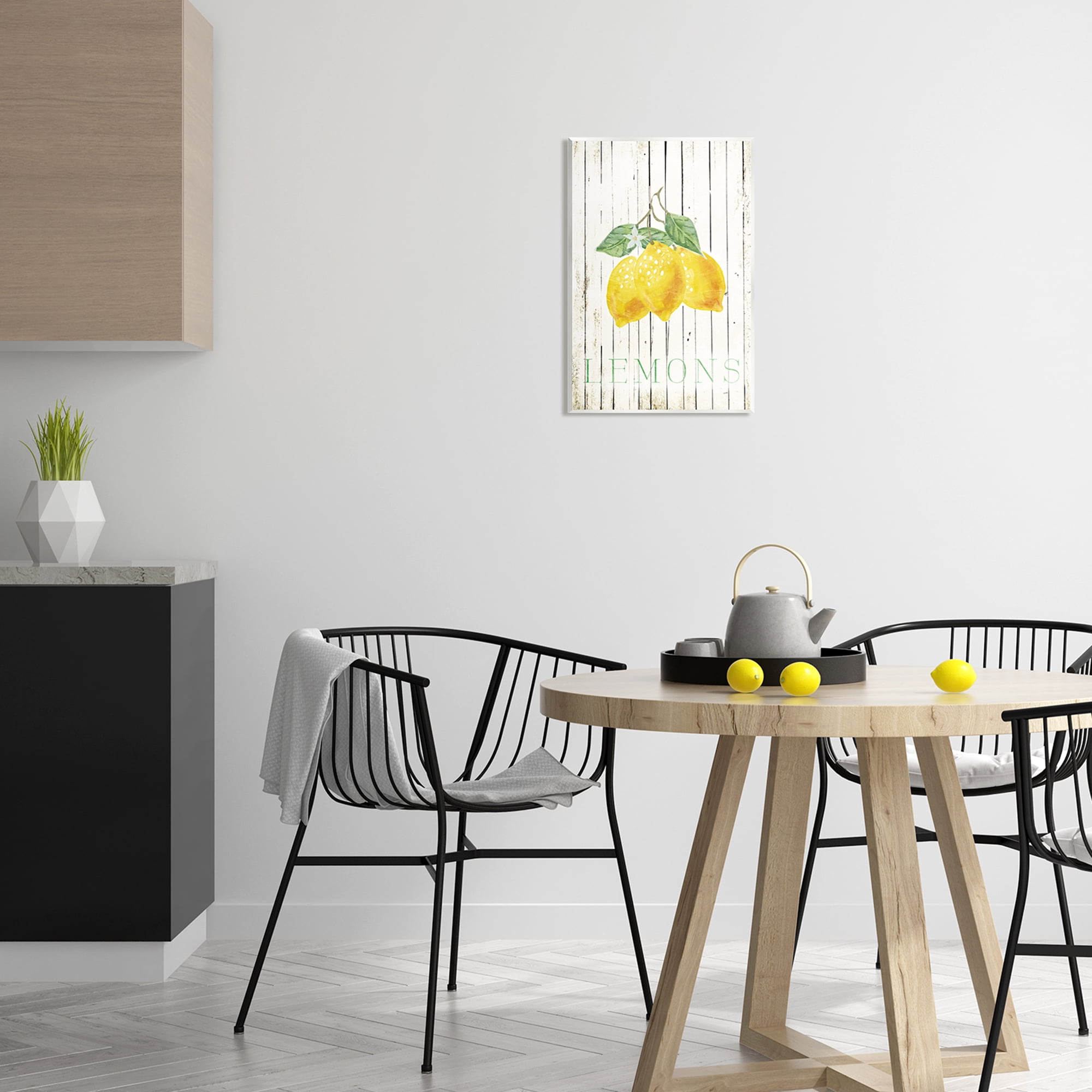 Stupell Rustic Lemons Country Patterned Food & Beverage Painting Wall Plaque Unframed Art Print Wall Art