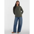 thumbnail image 3 of Time and Tru Women's and Women's Plus Crewneck Sweatshirt with Long Sleeves, Sizes XS-4X, 3 of 6
