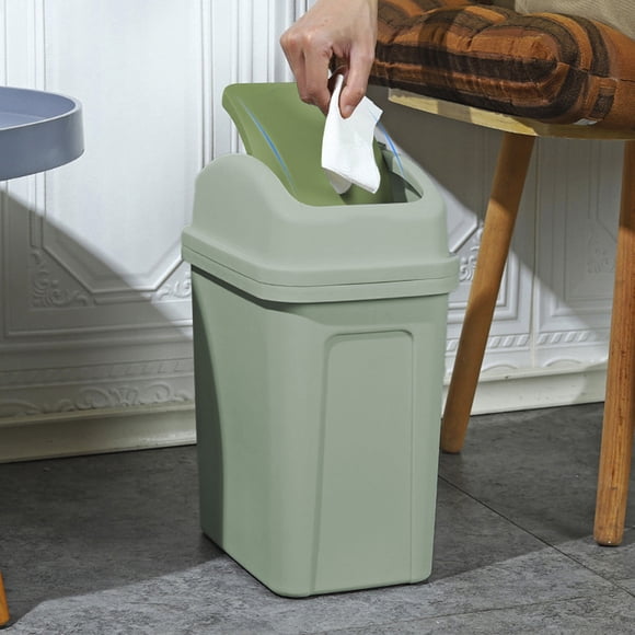 EGNMCR 4.5 Gallon Trash Can With Swings Top Lid Plastic Garbage Bin For Bathroom Office Bedroom Living Room Plastics Trash Can