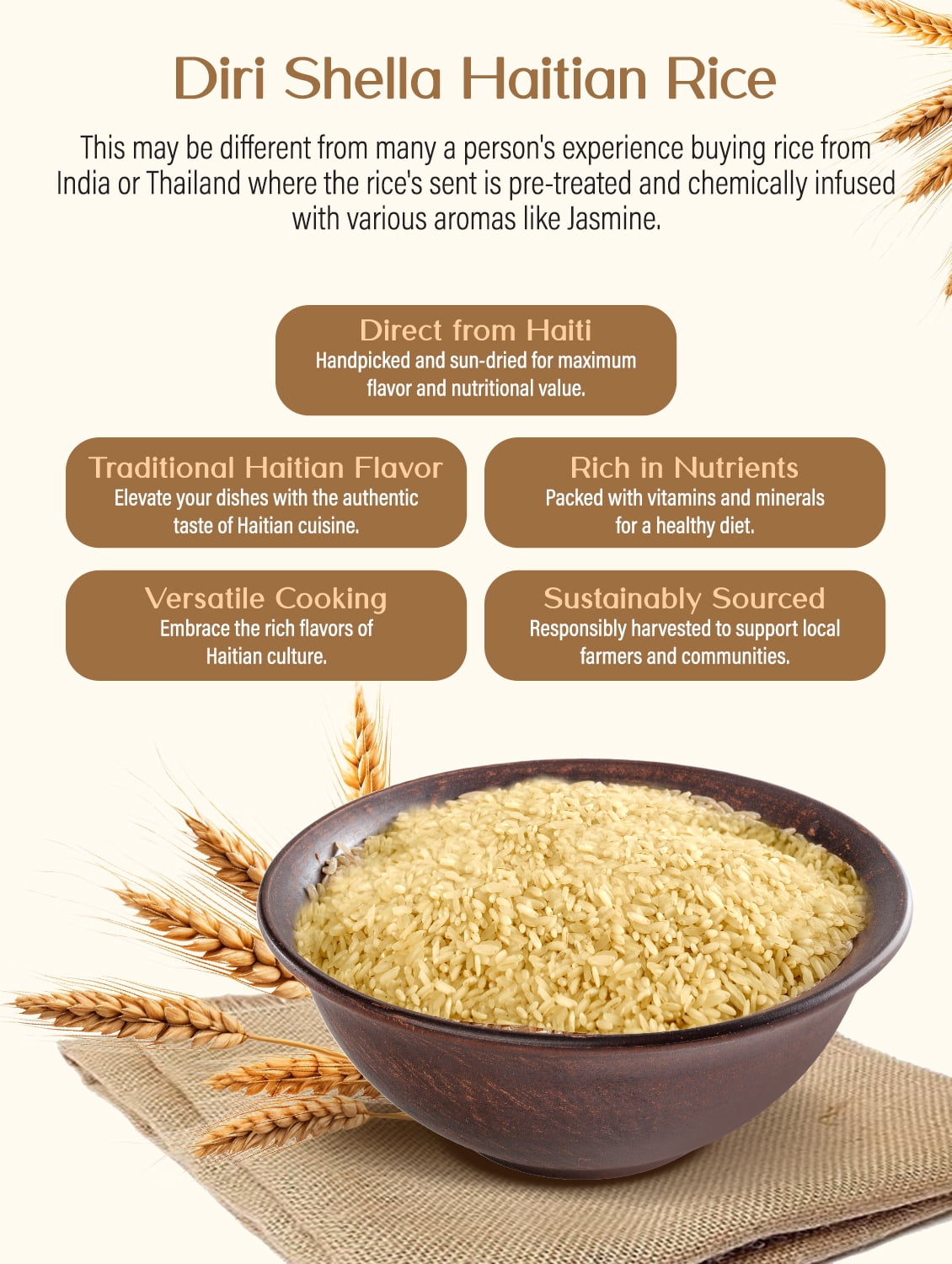 Riz Shella - Diri Shella - Rice Shella - Directly from Haiti - 100% Ayisyen