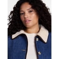 thumbnail image 4 of Terra & Sky Women’s Plus Reversible Chore Coat with Long Sleeves, Sizes 0X-5X, 4 of 7