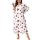 thumbnail image 1 of Pijamas de San Valentín para mujeres de tallas grandes Agnes Orinda, vestido de dormir de manga larga con cuello redondo, ropa de dormir casual 3X blanca, 1 of 6