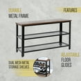 thumbnail image 5 of HBCY Creations 3-Tier Shoe Rack Bench with Metal Mesh Shelves, Rustic Brown, Holds up to 300 LBS, 5 of 6