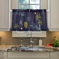 thumbnail image 5 of Palm Tree Kitchen Curtains 2 Panels UV Protected Tier Curtains, Half Window Curtains Kitchen Tiers for Guest Room Bathroom Sink Laundry Room Basement,24"x27", 5 of 7
