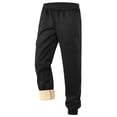 thumbnail image 2 of LNZGNM Winter Pants for Men Outdoor Warm Fleece Lined Pants Elastic Waist Athletic Track Jogger Pant Lounge Winter Insulated Pant Mens Sweatpants, Black L, 2 of 7
