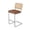 Brown, variant on Hawsaiy Rattan Bar Stools Set of 2, 26" Counter Height Bar Stools with Solid Wood & Cane Back, Upholstered PU Leather Kitchen Island Stools with Chrome Metal Legs & Footrest, Brown