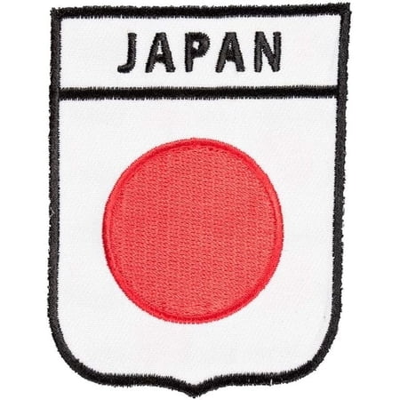 Japan Flag Shield Patch, Asian Country Flag Patches