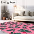 thumbnail image 2 of ODIKA 8'x10' Machine Washable Non-Slip Area Rug, Festive Holly Berry Wreath Christmas with Snowflake Accents High Traffic Rug, Pink, 621740, 2 of 7