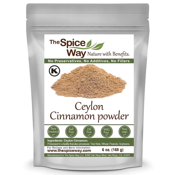 The Spice Way True Cinnamon Ceylon Powder, Gluten Free, Ground Ceylon Cinnamon - 6 Oz