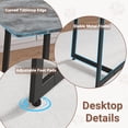 thumbnail image 4 of PORKISS Kitchen Dining Table Set for 6, Modern Dining Room Set for 6 with Faux Marble Table, 4 PU Leather Chairs and 1 Cushion Bench, Metal Frame, Gray + Black #1, 4 of 14