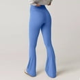 thumbnail image 6 of Flare Leggings Womens, Crossover Yoga Pants with Tummy Control, High-Waisted and Wide Leg Blue L, 6 of 9