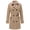 Khaki, variant on Women's Double-Breasted Trench Coat, Mid-Length Windproof Belted Overcoat with Water-Resistant Fabric for Travel & Office Black(hood) Medium