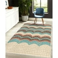 thumbnail image 4 of Tiles Decorative Rug, Gradient Colored Mosaic Waves Setting Antique Roman Royal Dated Retro Patterns, Quality Carpet for Bedroom Dorm and Living Room, 6 Sizes, Turquoise Brown, by Ambesonne, 4 of 4