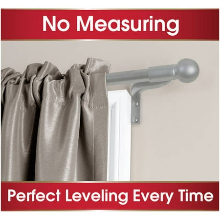 Smart Rods Easy Install Cafe Window Curtain Rod Ball Finial