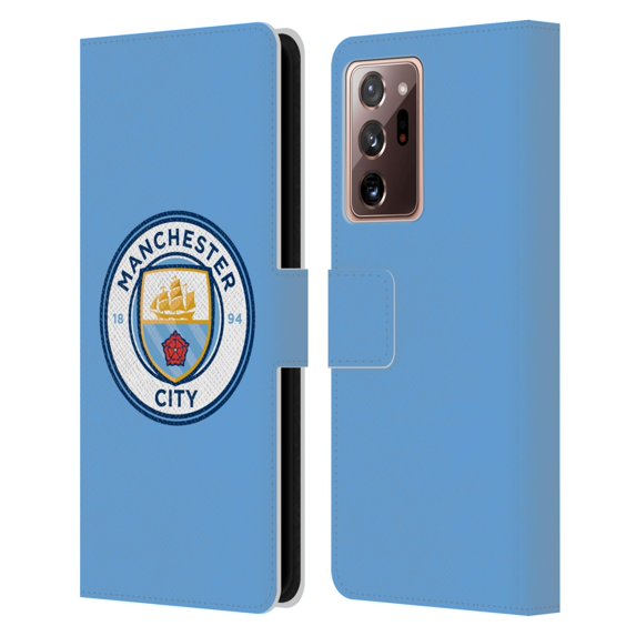 Head Case Designs Officially Licensed Manchester City Man City FC Badge Blue Full Colour Leather Book Wallet Case Cover Compatible with Samsung Galaxy Note20 Ultra / 5G