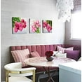 thumbnail image 4 of Pink Flower Canvas Wall Art Decor Tulip Floral Prints Framed Pictures for Women''s Bedroom Bathroom 16x16 Inch 3 Panels Modern Flower Close Up Painting Artwork Office Living Room Home Decoration, 4 of 6