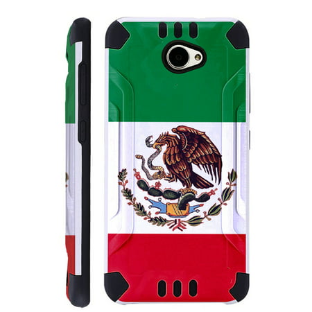 For Huawei Ascend XT2 / Huawei Ascend XT 2 / Huawei Elate 4G Case Brushed Metal Texture Hybrid TPU KombatGuard Phone Cover (Flag of Mexican (Best Cell Phone For Mexico)