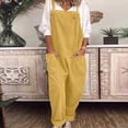 thumbnail image 4 of Women\'s Dungarees Romper Baggy Playsuit Cotton And Linen Jumpsuit, 4 of 5