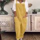 thumbnail image 4 of Women\'s Dungarees Romper Baggy Playsuit Cotton And Linen Jumpsuit, 4 of 5