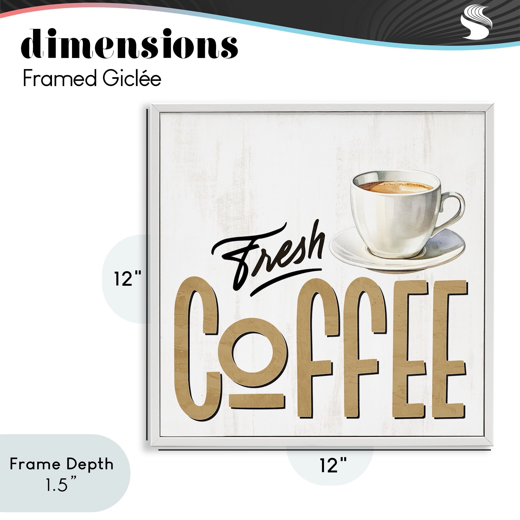 Stupell Industries Fresh Hot Coffee White Framed Giclee Art, design by Kim Allen