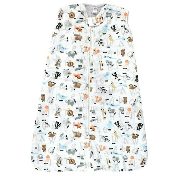 Hudson Baby Unisex Baby Mink with Faux Shearling Inner Sleeping Bag, Sack, Blanket, Alphabet Animals, 0-6 Months