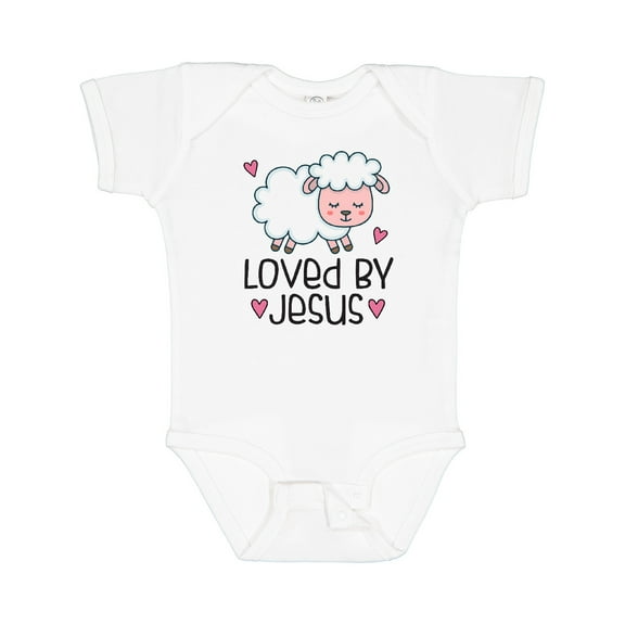 Inktastic Loved by Jesus Cute Baby Lamb Boys or Girls Baby Bodysuit
