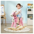thumbnail image 2 of Rocking Horse with Sound, Ride on Horse with Saddle, Toddler Rocker, Gift for 3-8 Year Old, Pink, 2 of 5