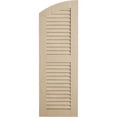 thumbnail image 2 of Ekena Millwork 15"W x 86"H (81" Low Side) Timberthane Sandblasted Two Equal Louver w/Elliptical Top Faux Wood Shutters (Per Pair), Primed Tan, 2 of 6