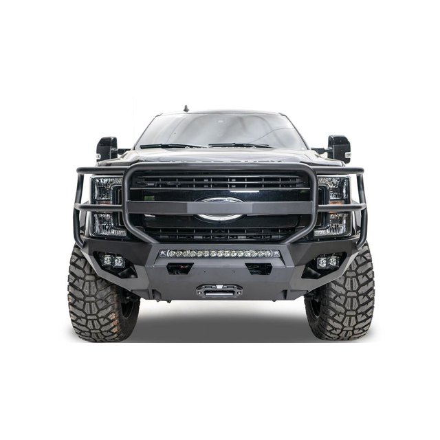 Fab Fours Bumper DR10-X2950-1 Matrix Series; One Piece Design; Direct Fit; Mounting Hardware Included; With Grille Guard; With D-Ring Mounts; With Center 30 Inch Light Bar Mount