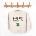 thumbnail image 2 of Bump and Beyond Designs St. Patrick's Day Shirt for Girls and Boys, Glitter Shamrock Kiss Me I'm Irish Sweatshirt (Natural 2T), 2 of 4