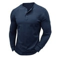 thumbnail image 2 of Long Sleeve Henley Shirts for Men Men's Fashion Casual Front Placket Long Sleeve Henley T-Shirts Cotton Shirts Casual Fashion Slim Fit Henley Full Sleeve Tshirts, 2 of 2